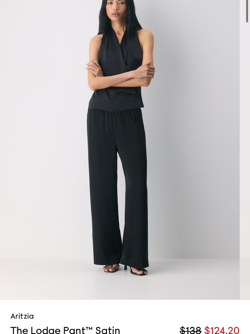 XXS Aritzia Black Satin Lodge Pants - Picture 4 of 6